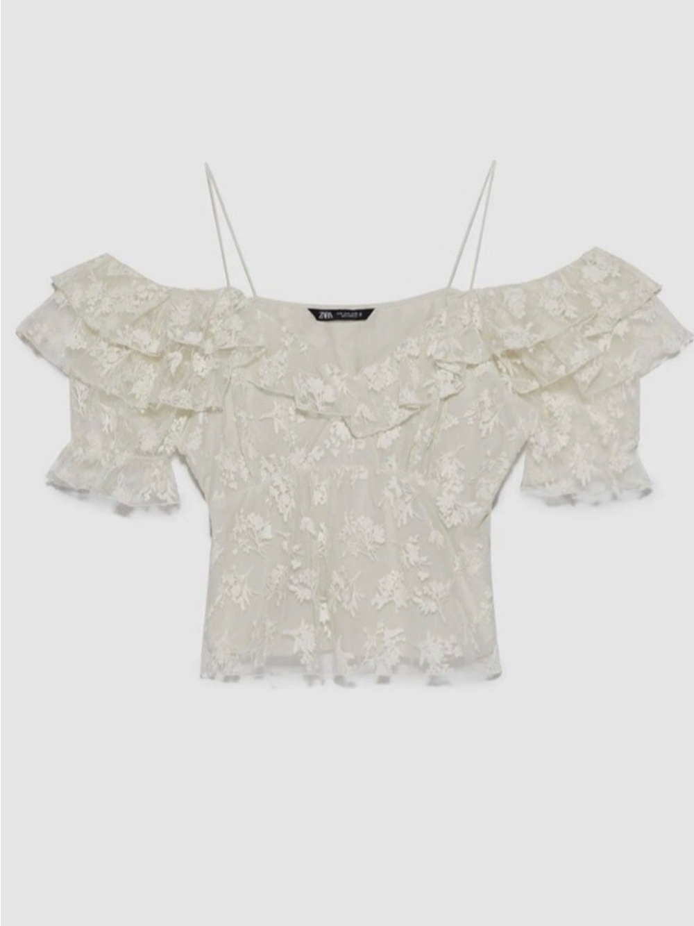 Zara Lace Off-Shoulder Blouse S